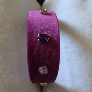 Purple Velvet Gemstone Headband
